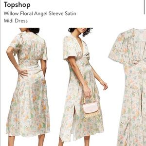 TopShop Willow Floral Angel Sleeve MIDI Dress